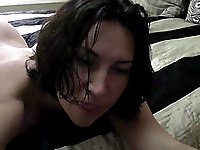 Wife will fuck her face before he penetrates her drenched cunt in various positions.