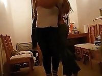 small tits no bra and huge tits lesbians dancing for the cam