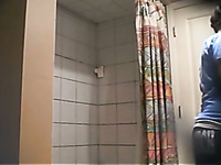 Enjoy hidden cam vid of amateur brunette taking shower